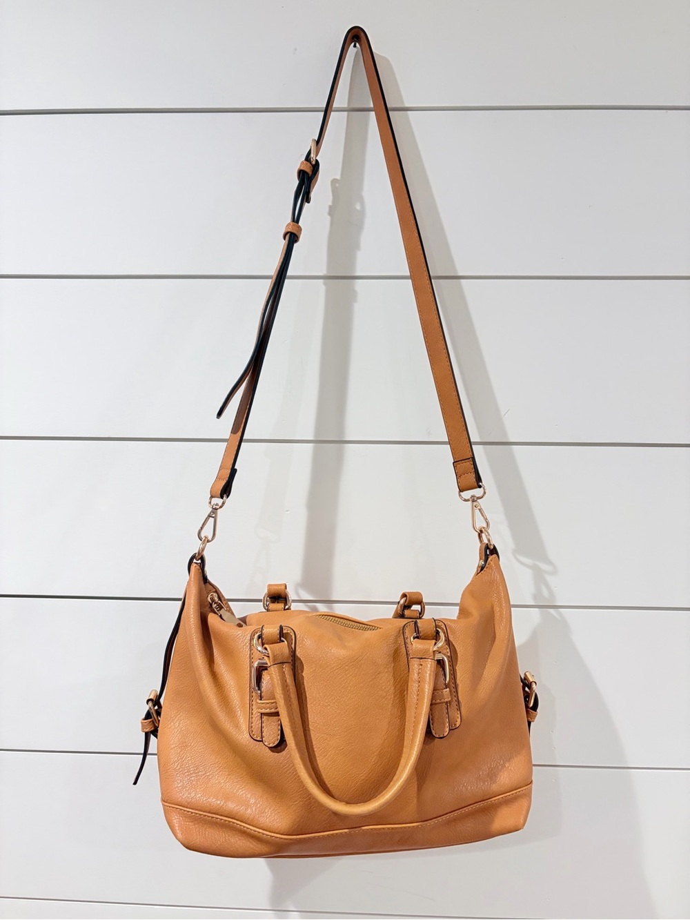 Urban Expressions Cognac Satchel Crossbody Bag Boho Chic Quiet Luxury